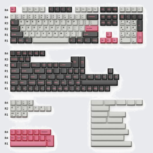 Cherry Profile Double – Shot PBT Full Set Keycaps – Dolch Pink 1