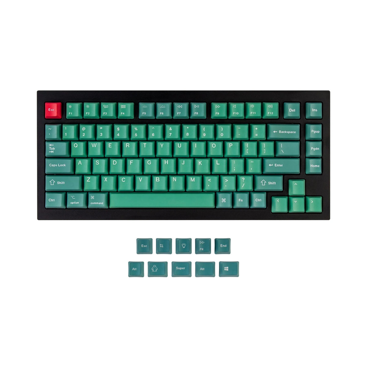 Q1 & K2 OEM Dye-Sub PBT Keycap Set - Forest 3