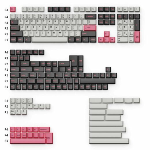 Cherry Profile Double – Shot PBT Full Set Keycaps – Dolch Pink