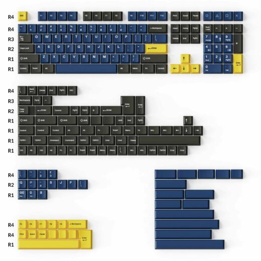 Cherry Profile Double-Shot PBT Full Set Keycaps – Royal