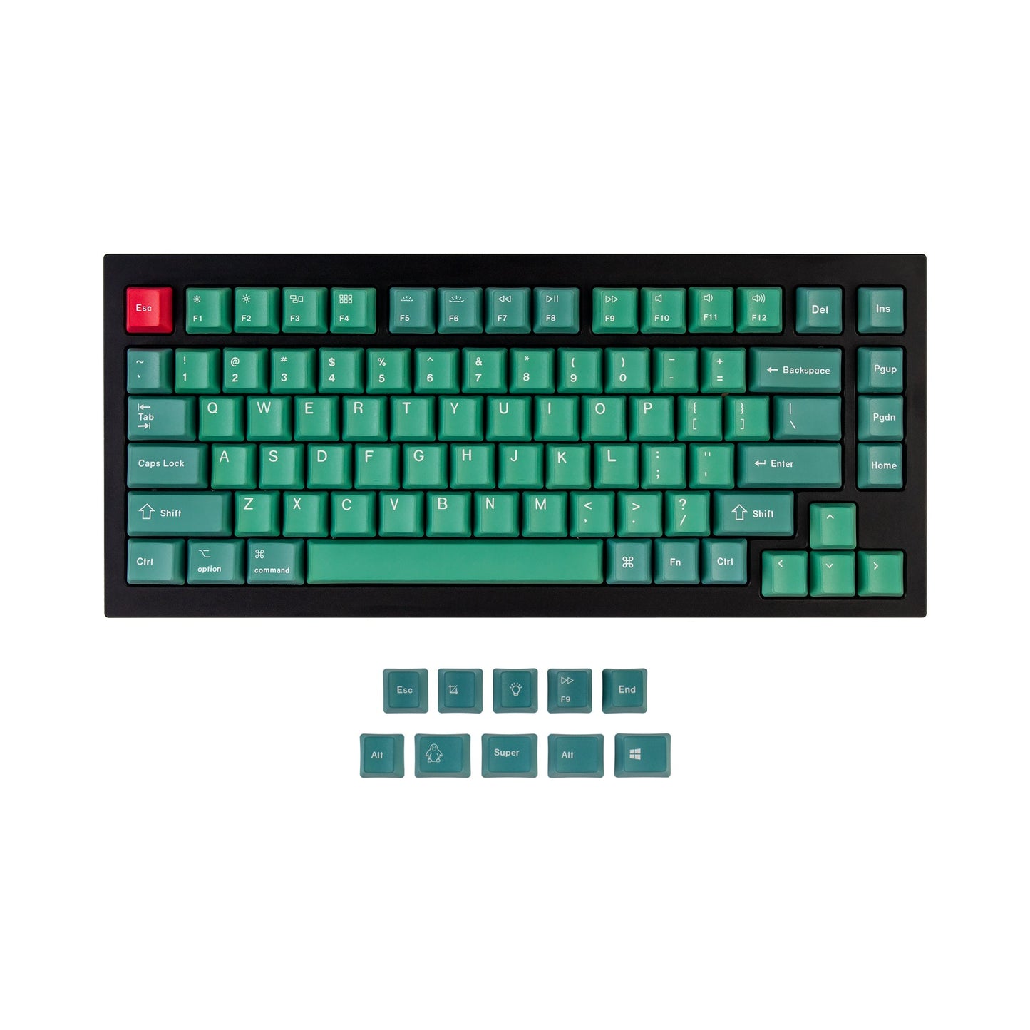 Q1 & K2 OEM Dye-Sub PBT Keycap Set - Forest
