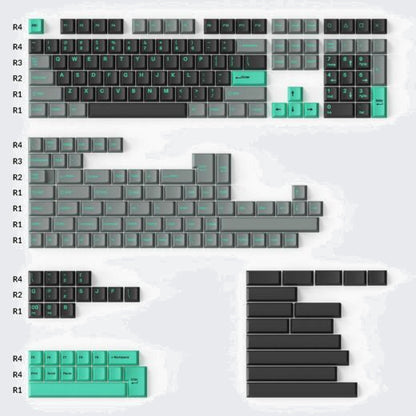 Cherry Profile Double-Shot PBT Full Set Keycaps â€“ Hacker Mint 1