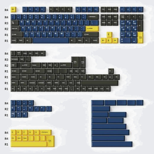Cherry Profile Double-Shot PBT Full Set Keycaps â€“ Royal 1