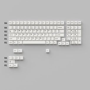 Cherry Profile Double â€“ Shot PBT Full Set Keycaps â€“ Black on White 1
