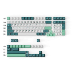 Cherry Profile Double-Shot PBT Full Set Keycaps â€“ White Mint 3
