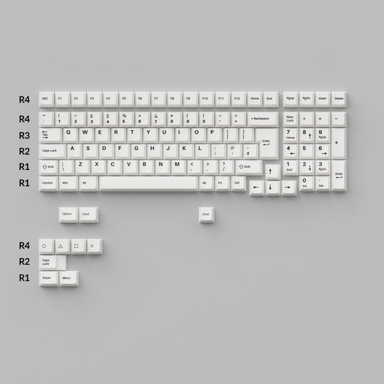 Cherry Profile Double â€“ Shot PBT Full Set Keycaps â€“ Black on White 3
