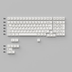 Cherry Profile Double â€“ Shot PBT Full Set Keycaps â€“ Black on White 3