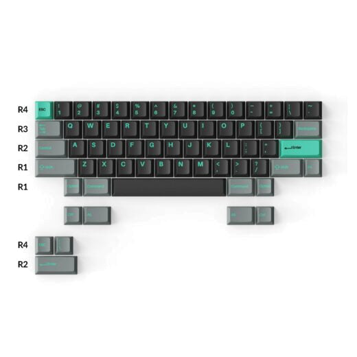 Cherry Profile Double-Shot PBT Full Set Keycaps â€“ Hacker Mint 4