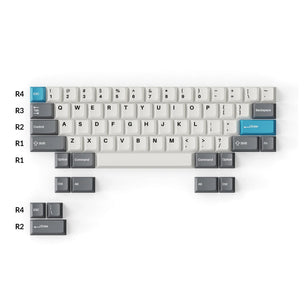 Cherry Profile Double-Shot PBT Full Set Keycaps â€“ Grey, White, and Blue 5