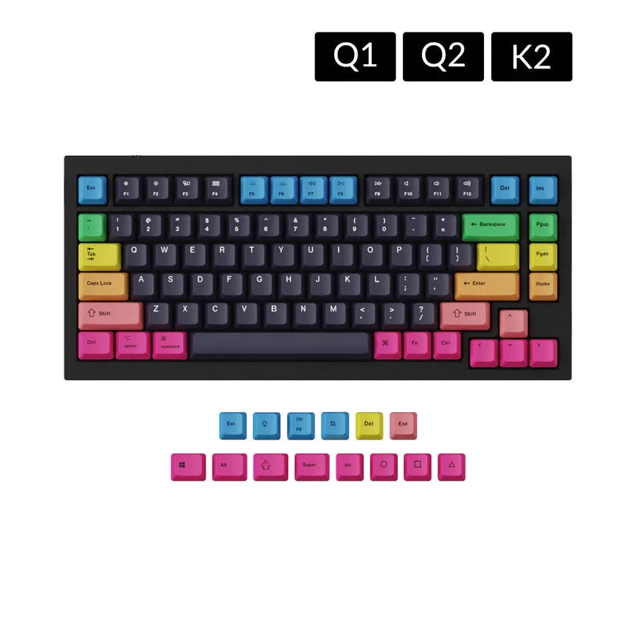 OEM Dye-Sub PBT Keycap Set - Rainbow 5