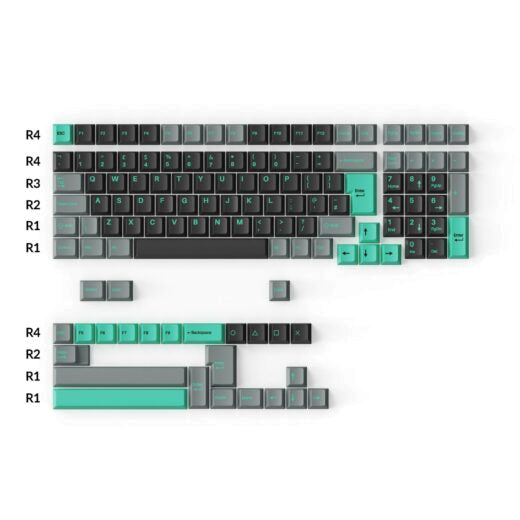 Cherry Profile Double-Shot PBT Full Set Keycaps â€“ Hacker Mint 6