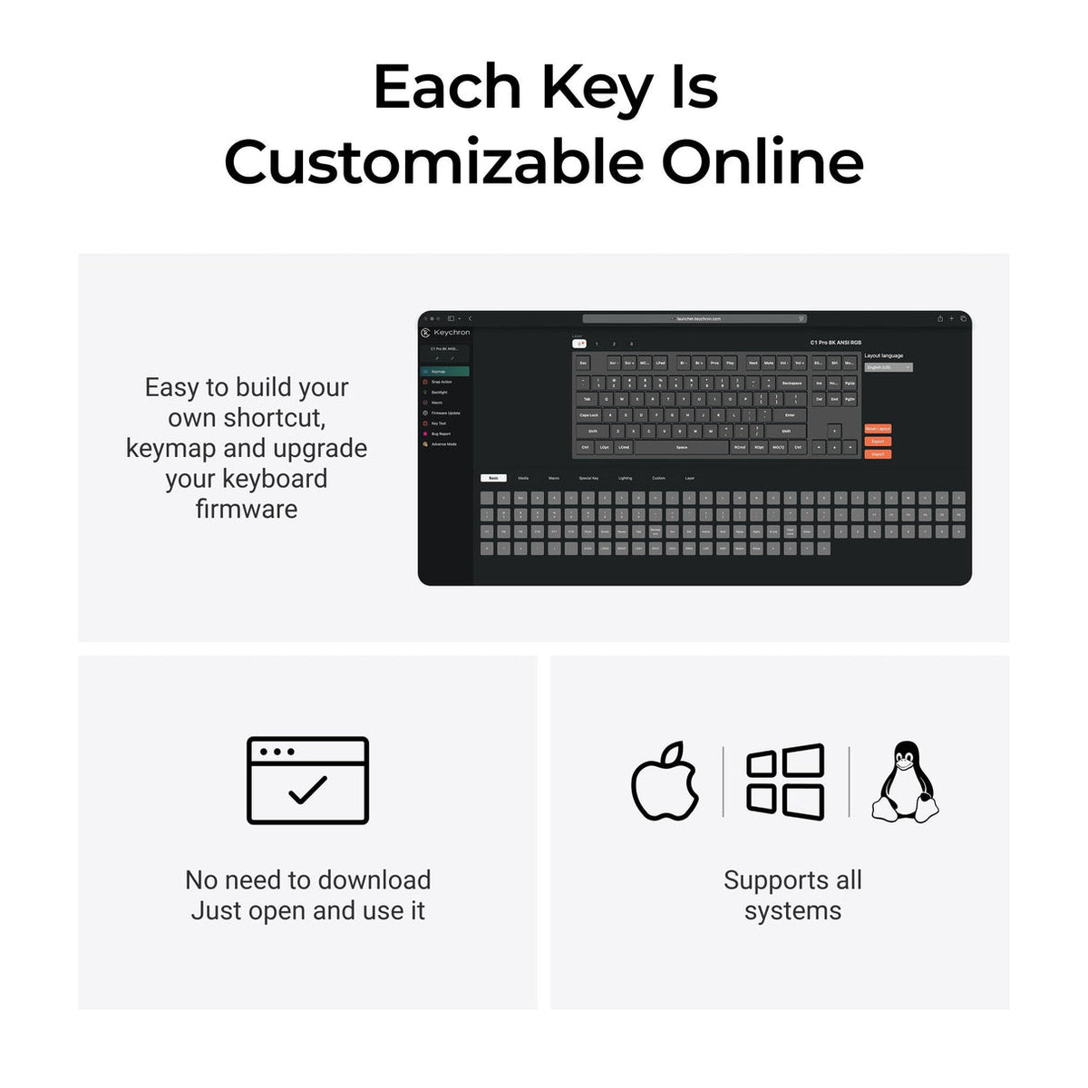 Keychron C1 Pro 8K QMK Wired Custom Mechanical Keyboard