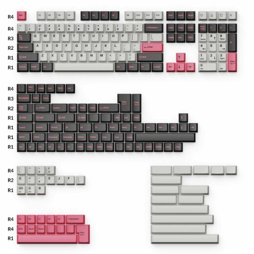 Keychron Cherry Profile Double – Shot PBT Full Set Keycaps – Dolch Pink