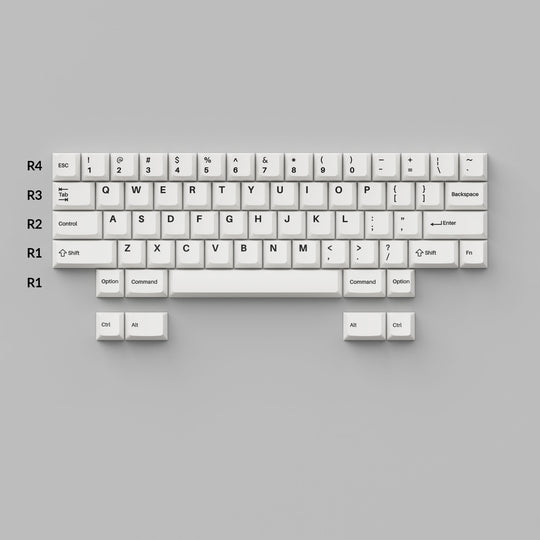 Keychron Cherry Profile Double – Shot PBT Full Set Keycaps – Black on White