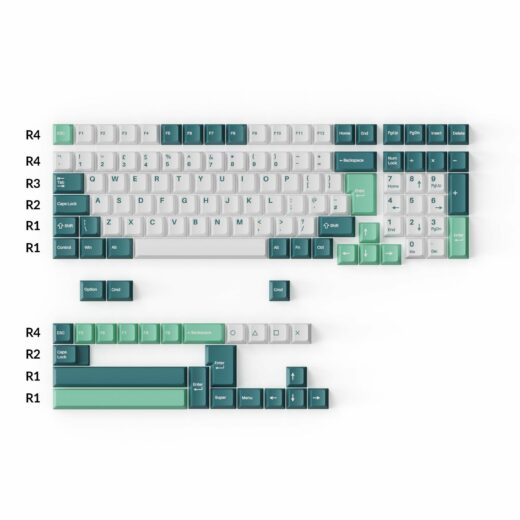 Keychron Cherry Profile Double-Shot PBT Full Set Keycaps – White Mint